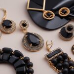 RJ Graziano Black Jet Earrings Frings