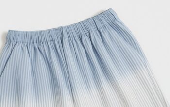 Thin Striped Cotton Two Tone Fisherman Capri Wrap Pants