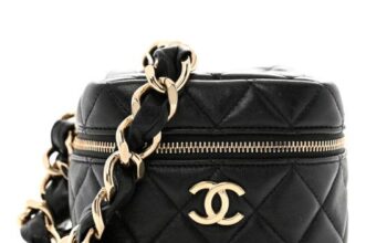 Ambskin Leather Quilted Sidney Chain Wristlet Bag