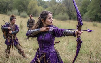 Women’s Dark Purple Medieval Archery Bow: A Blend of History and Modernity