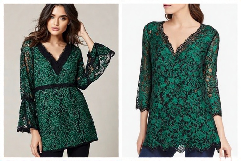 The Ultimate Guide to the Women Emerald Green and Black Long Sleeve Lace Tunic Amazon
